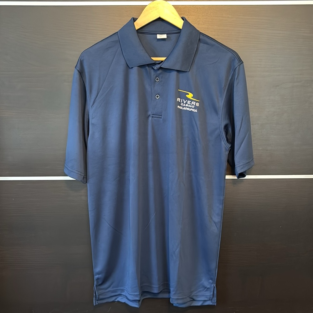 Rivers Casino Philadelphia Men's Navy Short Sleeve Golf Shirt - Picture 2 of 9